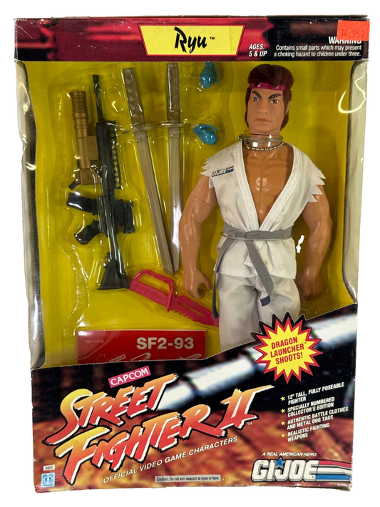 Street Fighter II Ryu 12" Action Figure 1993 Hasbro Capcom G.I. Joe Boxed SF2-93