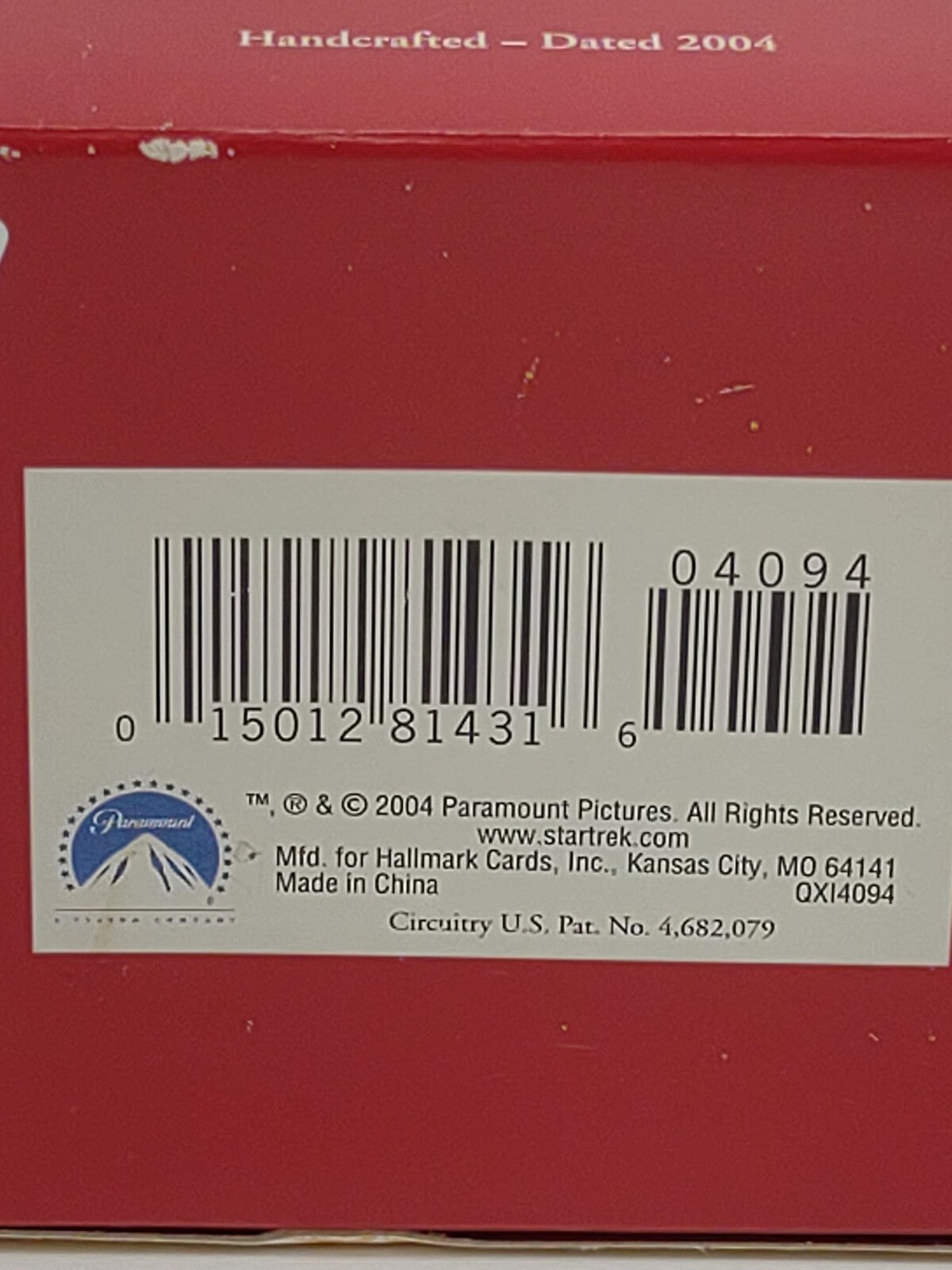 Hallmark 2004 Star Trek City on Edge of Forever Magic Ornament Lights Voice Box