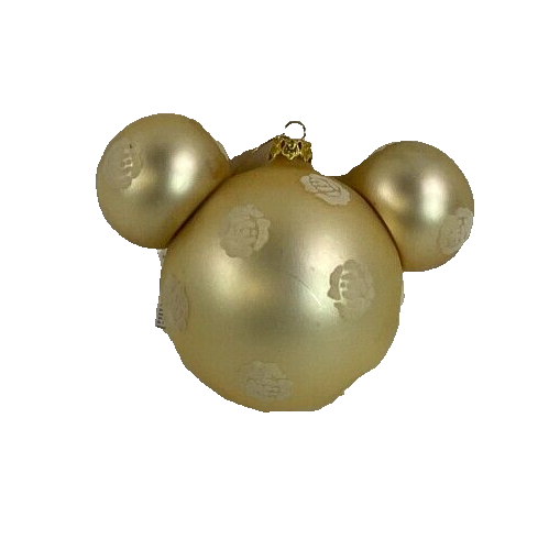 Disney Parks Mickey Mouse Gold Blown Glass Ornament – Rare Collectible 2029