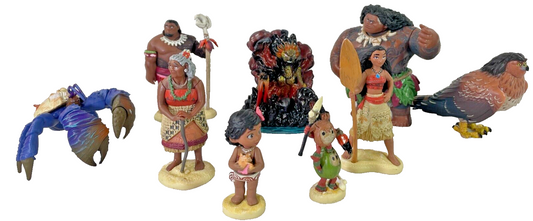 Disney Moana Mini Figure with Shell & Flower - Collectible Toy Lot of 9