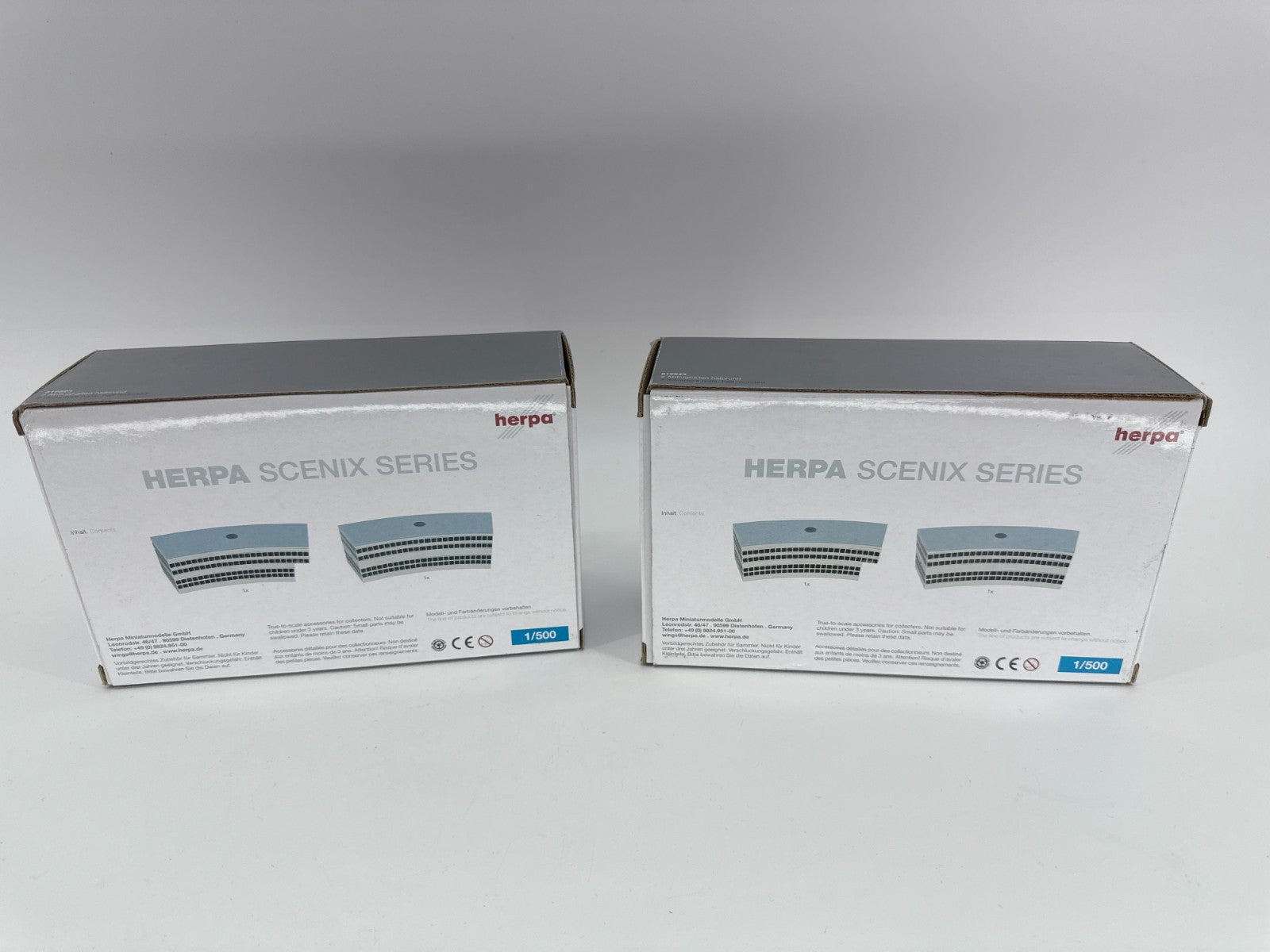 Herpa 519823 Half-Rounded Departure Hall 1:500 Lot of 2 Airport Models Parts
