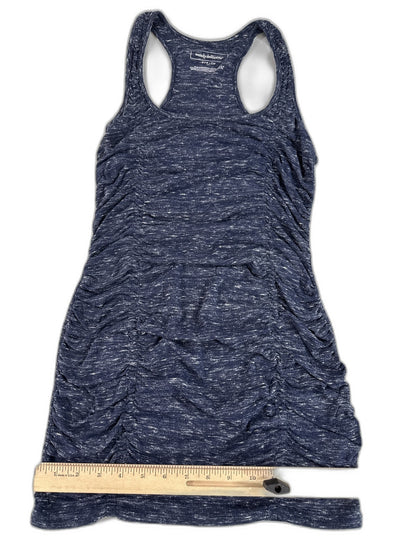 Wendy Bellissimo Racerback Ruched Dress S Womens S/P/CH Blue Polyester Blend