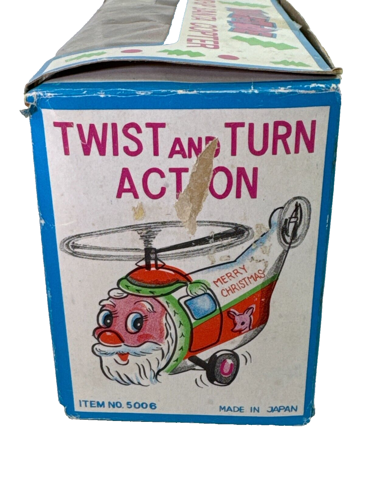 Yuletide Wind-Up Santa Copter Christmas Helicopter Tin Toy Best-Ever Decor