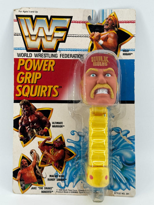 1990 WWF Hulk Hogan Power Grip Squirts MOC Water Toy Titan Sports WWE 3375 VTG