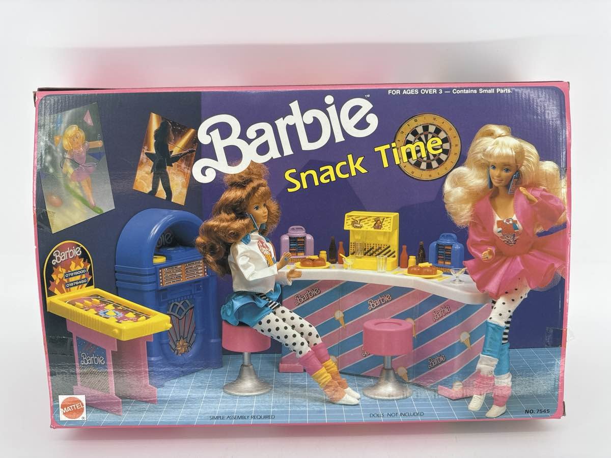 1989 Barbie Cool Times Snack Time Play Set ARCO 7356 w/Box & Diner
