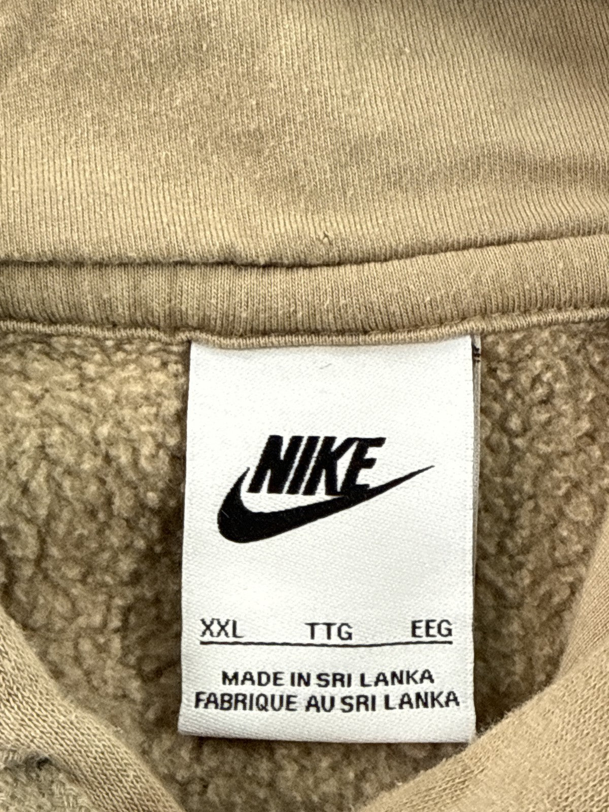 Nike BV2654 247 Pullover Hoodie Mens XXL TTG EEG Tan Cotton Blend Graphic Fleece
