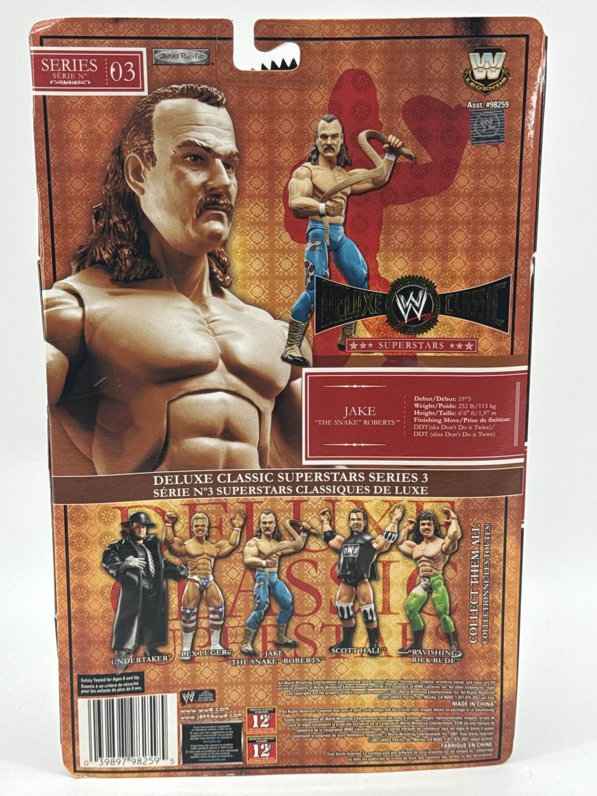 WWE Deluxe Classic Superstars Series 3 Jake The Snake Roberts Jakks Figure