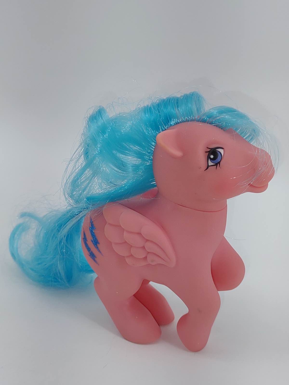 1983 MLP G1 Firefly Pink Pegasus Blue Hair Lightning Bolts