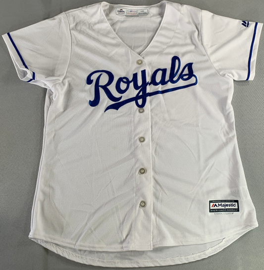 Majestic Royals Jersey Womens L NEW MLB White Cool Base Replica Button Shirt