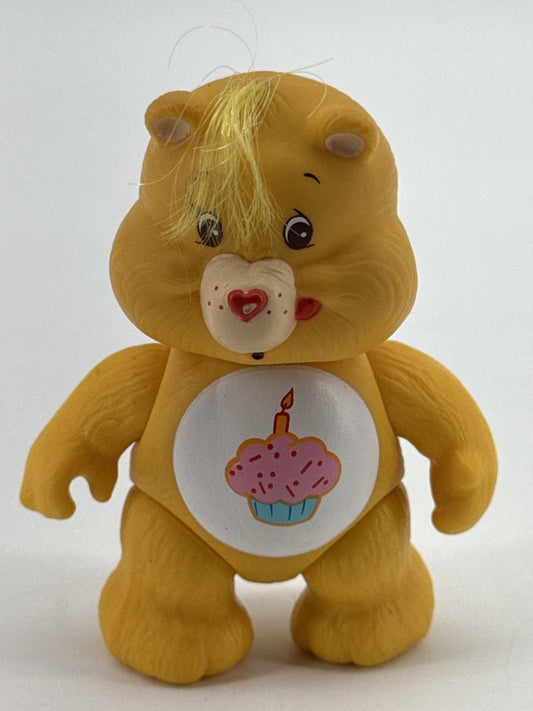 1983 Kenner Care Bear Birthday Bear Yellow Cupcake Poseable PVC Figure