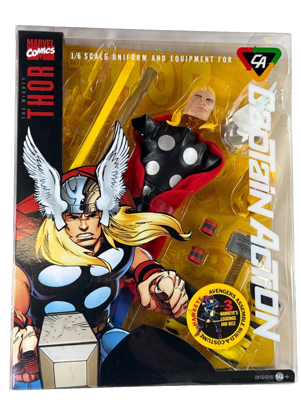 2012 Marvel Captain Action Thor 1/6 Scale Uniform Set w Hawkeye Parts NEW MOC