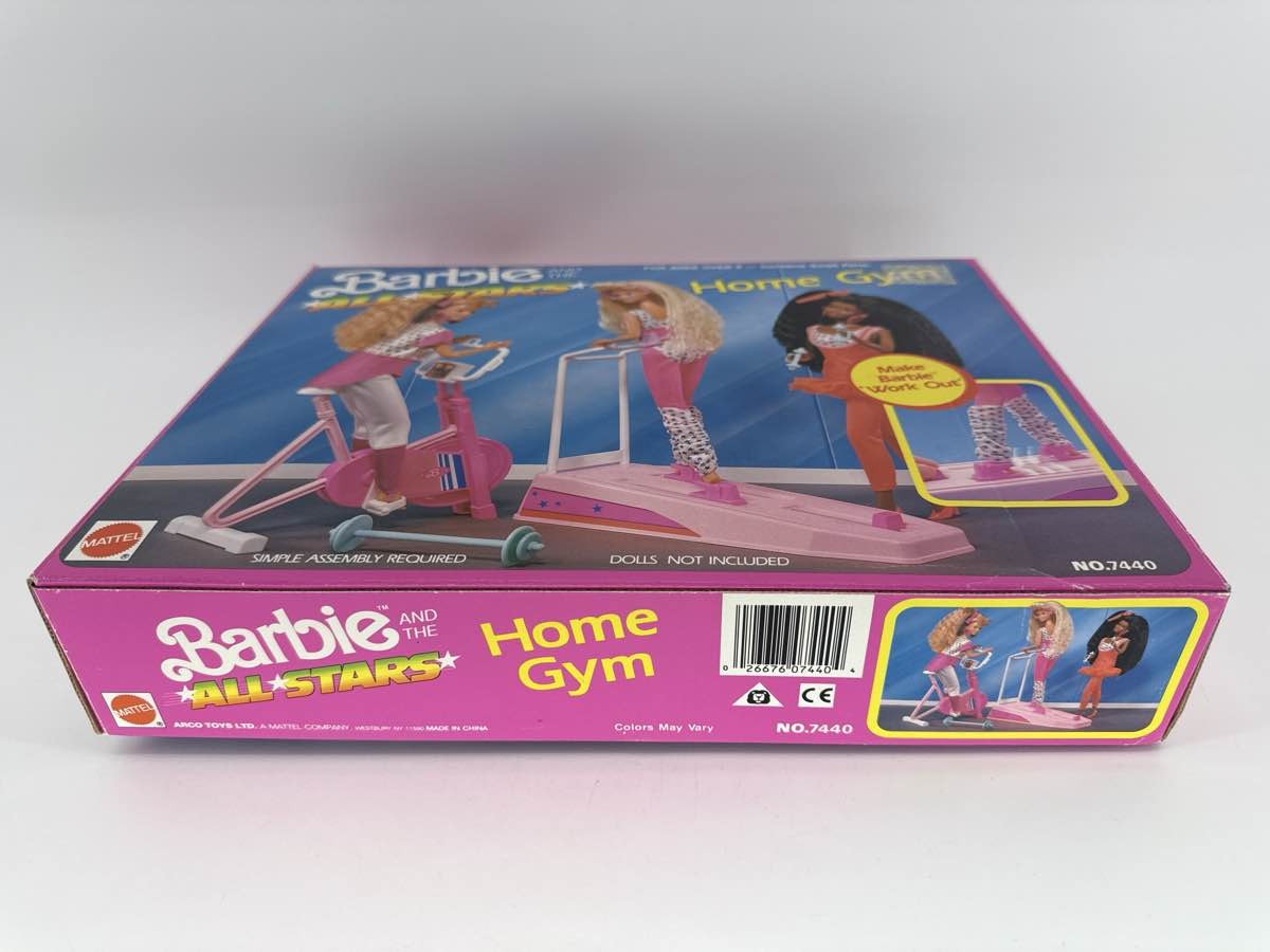 Barbie All Stars Home Gym Playset Mattel 1989 #7440 Box & Accs