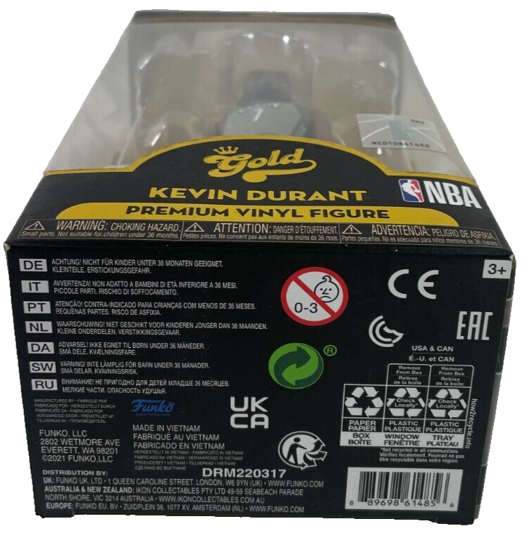 Funko Gold NBA Kevin Durant 12" Vinyl Figure Brooklyn Nets #1973 Collectible
