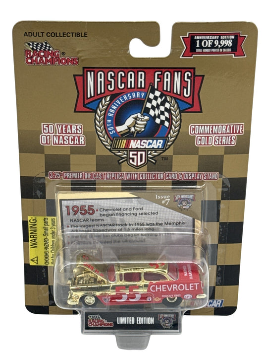 Vintage NASCAR Fans Die Cast Car 55 Chevrolet Gold Series Limited Edition Racing