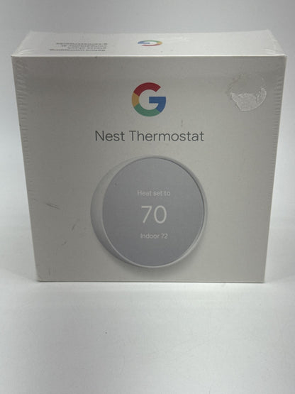 Google Nest Thermostat 4th Gen Snow White Smart Home Wi Fi Compatible Energy Box