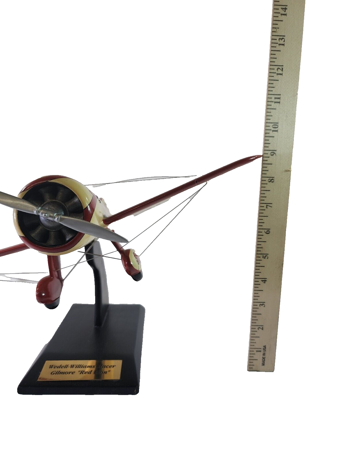 Wedell Williams Racer Gilmore Red Lion Wooden Airplane Model Vintage Collectible