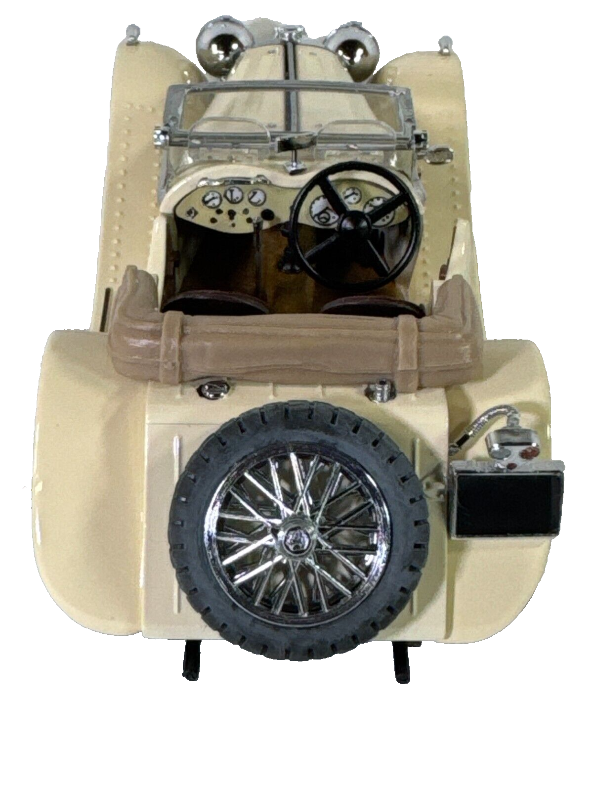 Franklin Mint 1938 Jaguar SS-100 1:24 Diecast Cream Ivory w/ Tag Chrome Wire