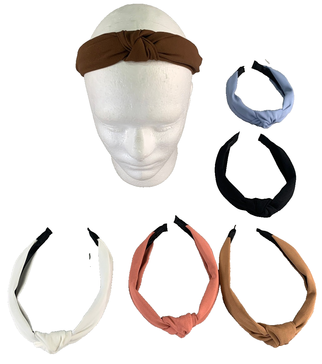 6PCS Knotted Headbands Women Girls Wide Hair Bands Solid Colors Turban Twist