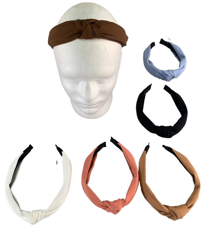 6PCS Knotted Headbands Women Girls Wide Hair Bands Solid Colors Turban Twist