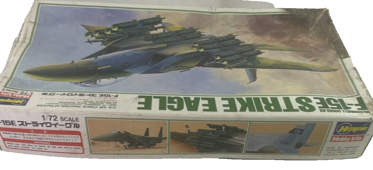 1/72 Hasegawa McDonnell Douglas F-15E Strike Eagle Fighter Model Kit Vintage
