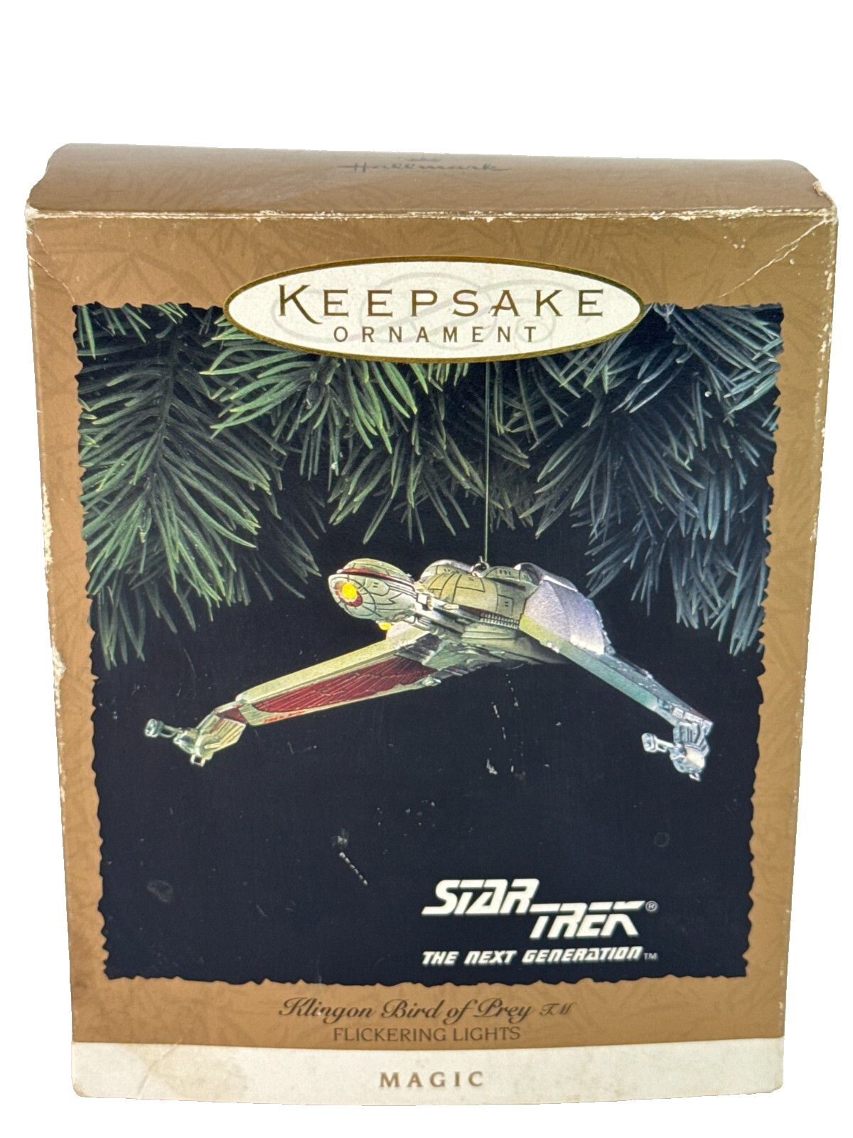 1994 Hallmark Keepsake Magic Star Trek Klingon Bird of Prey Ornament w/ Box