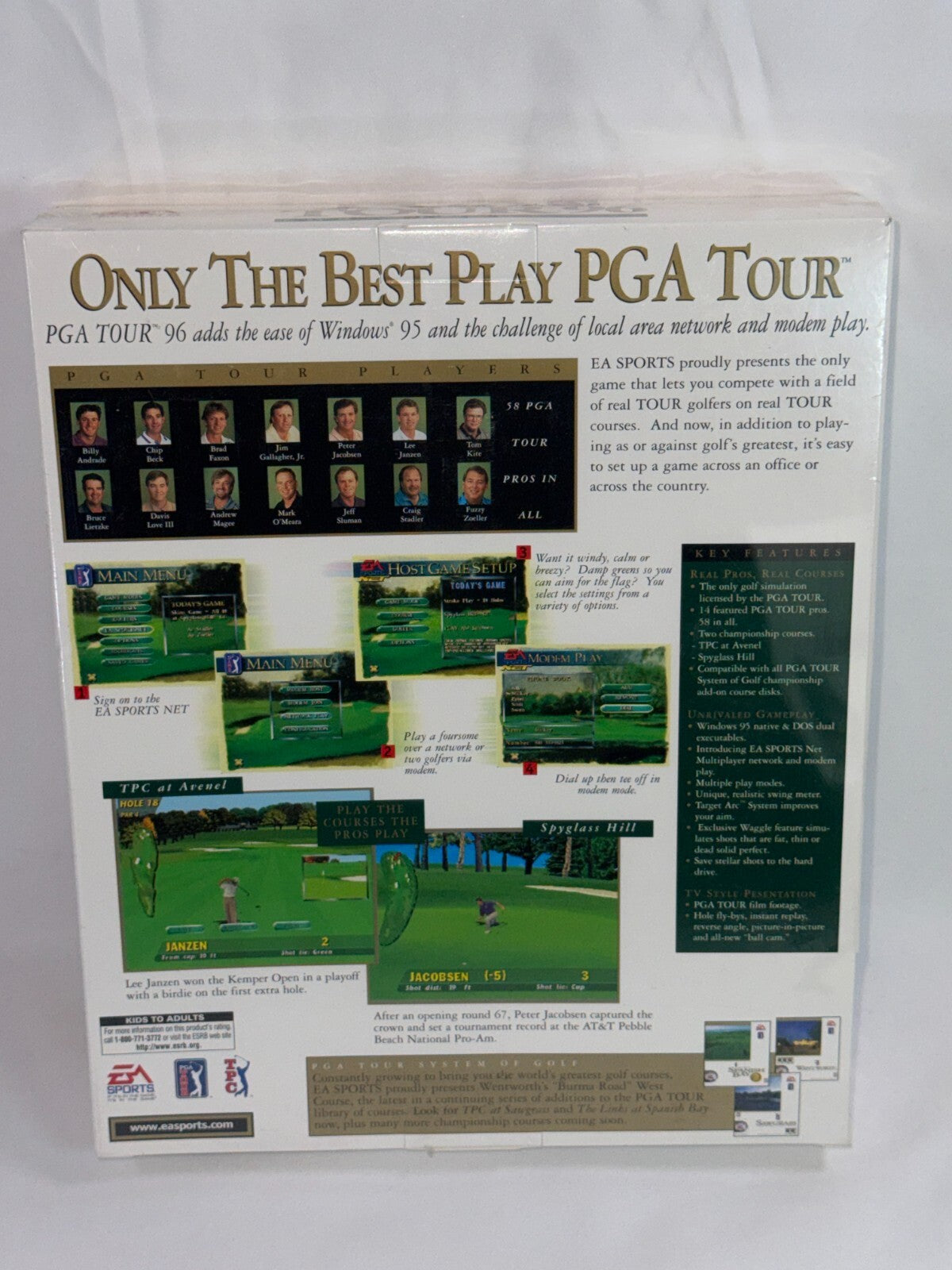 A Sports PGA Tour 96 PC Big Box Golf Game 1995 Windows 95 MS-DOS Sealed New