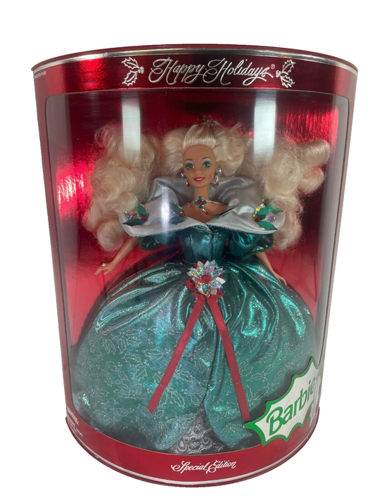 1995 Happy Holidays Barbie Doll Special Edition Green Gown Mattel Collectible