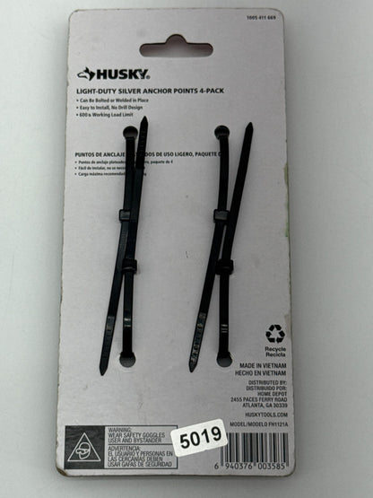 Husky Light Duty Silver Anchor Points 4 Pack 600 lb Working Load Tie Down Rings