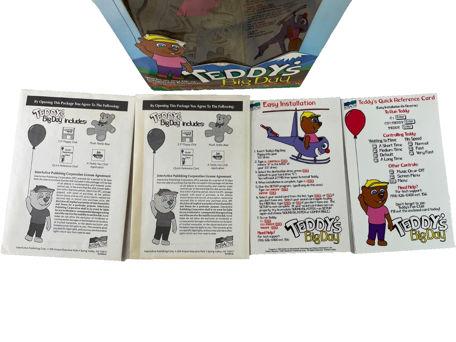 Teddy’s Big Day Interactive PC Learning Toy w 3.5" DOS Diskette Sealed NIB