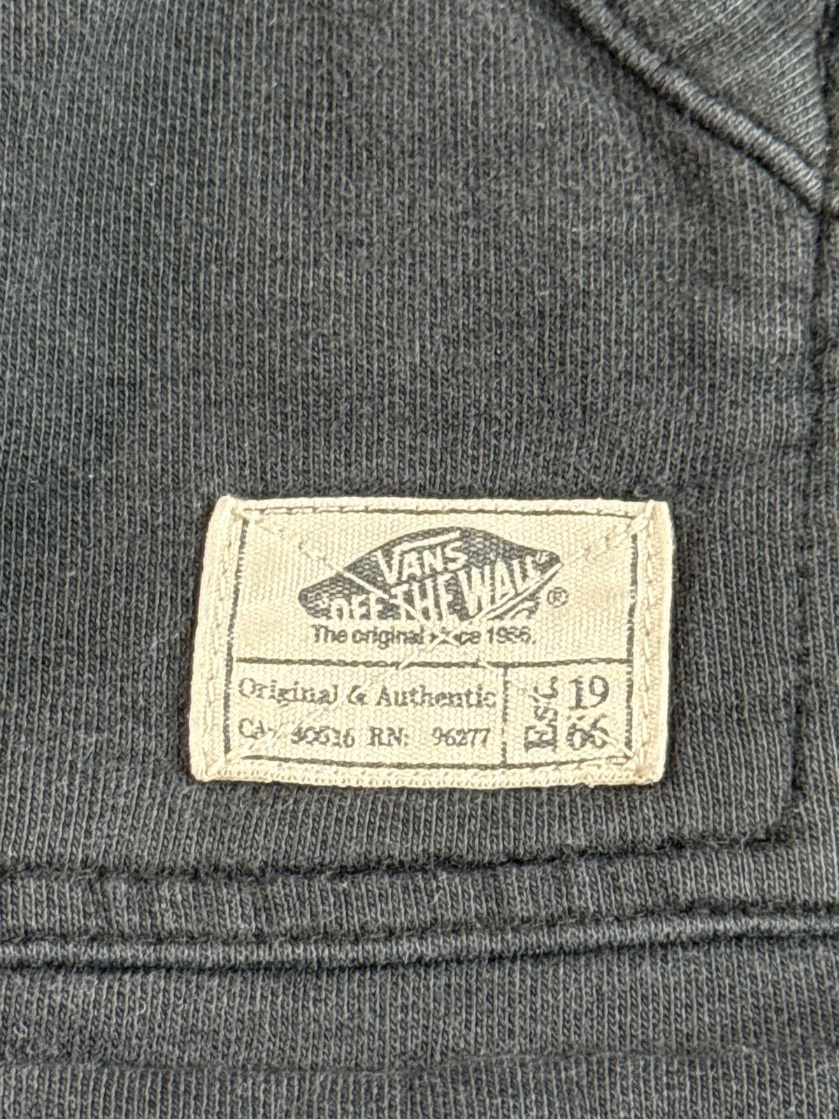 VANS Off Wall Black Pullover Hoodie S Cotton Blend Regular Fit Long Sleeve