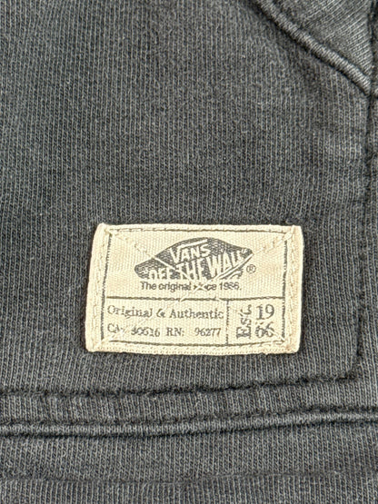 VANS Off Wall Black Pullover Hoodie S Cotton Blend Regular Fit Long Sleeve