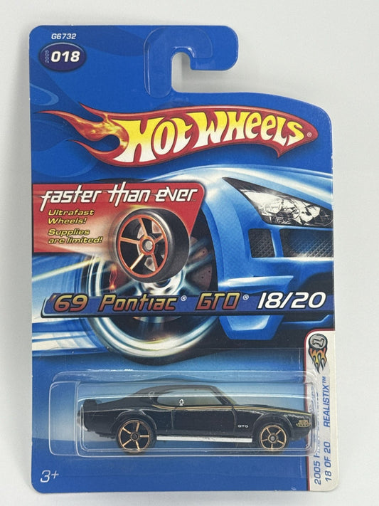 HW 2005 First Editions '69 Pontiac GTO Realistix Black 18/20 G6732