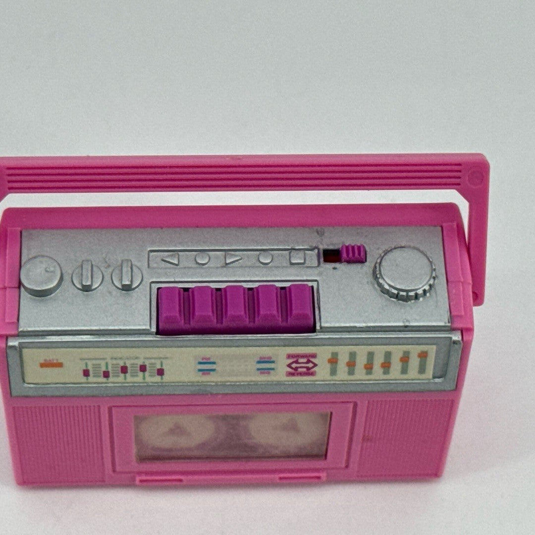 Barbie Pink Boombox Cassette Wind Up 1980s Toy