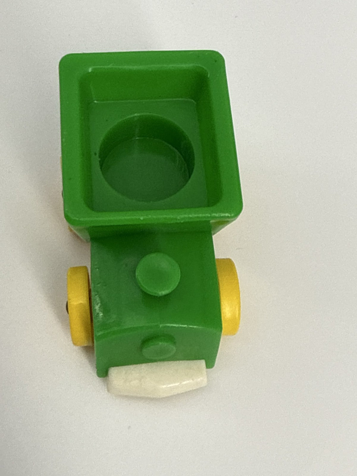 Fisher Price Little People Green Train Engine Yellow Wheels Toy