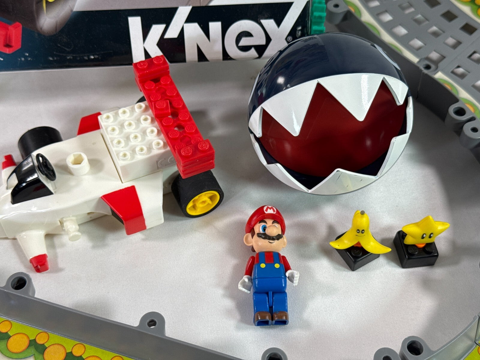 K'NEX Mario Kart Wii Mario vs Chain Chomp Building Set Incomplete Fair w/ Box