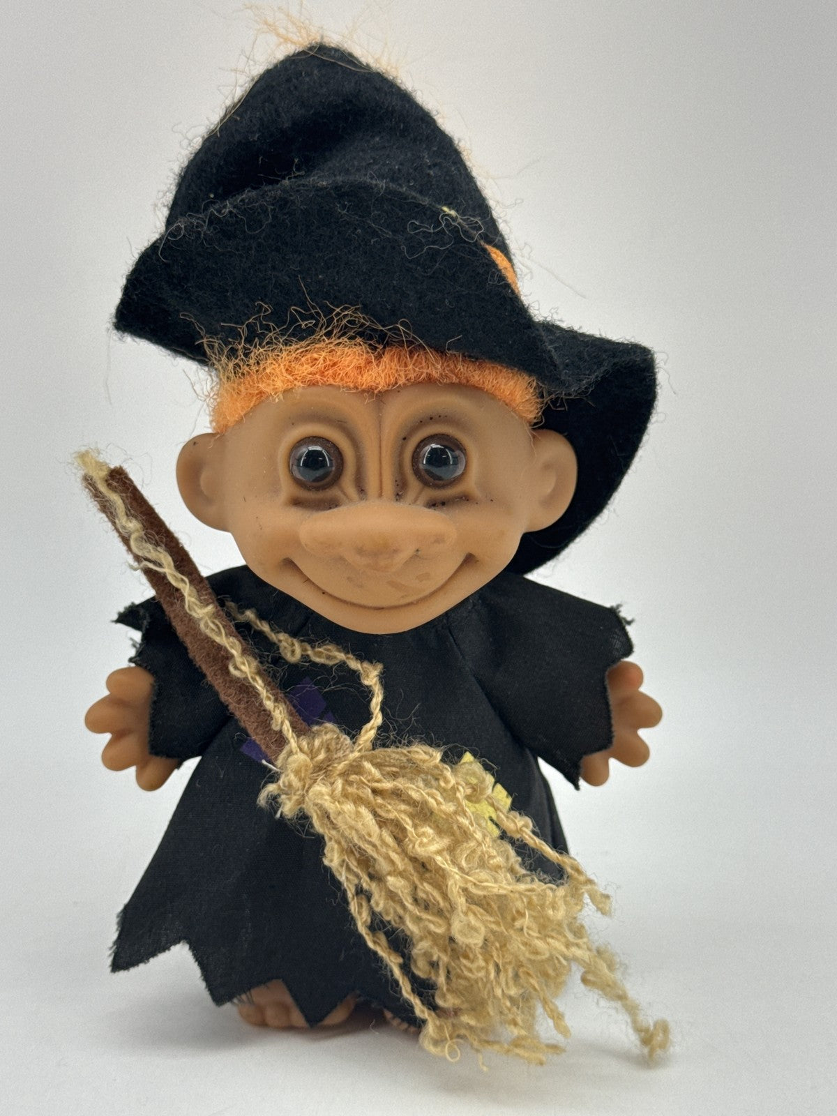 RUSS Halloween Witch Doll 4 Inch Black Plastic Vintage Troll Collectible China