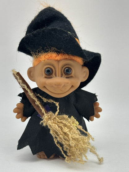 RUSS Halloween Witch Doll 4 Inch Black Plastic Vintage Troll Collectible China