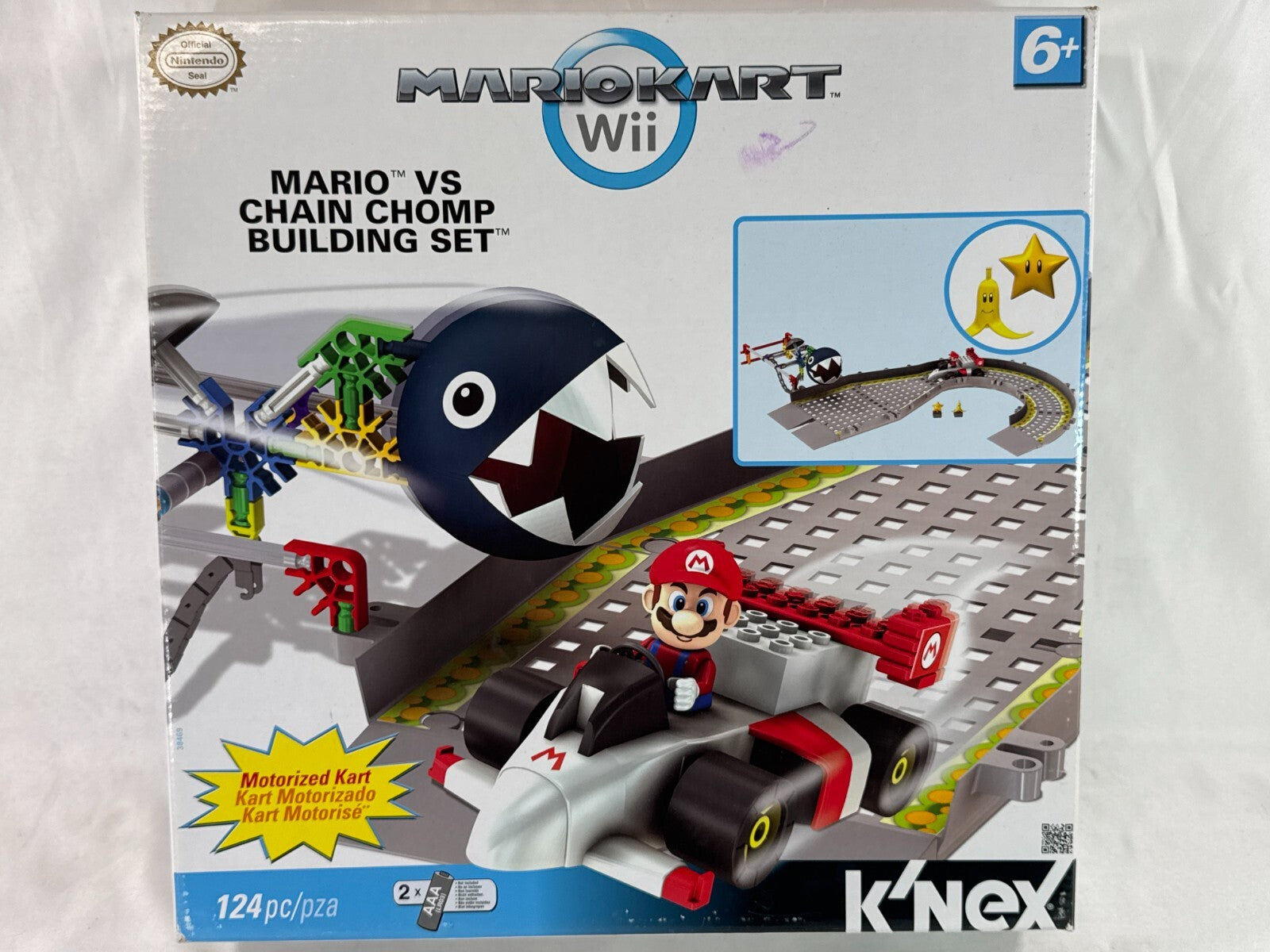 K'NEX Mario Kart Wii Mario vs Chain Chomp Building Set Incomplete Fair w/ Box