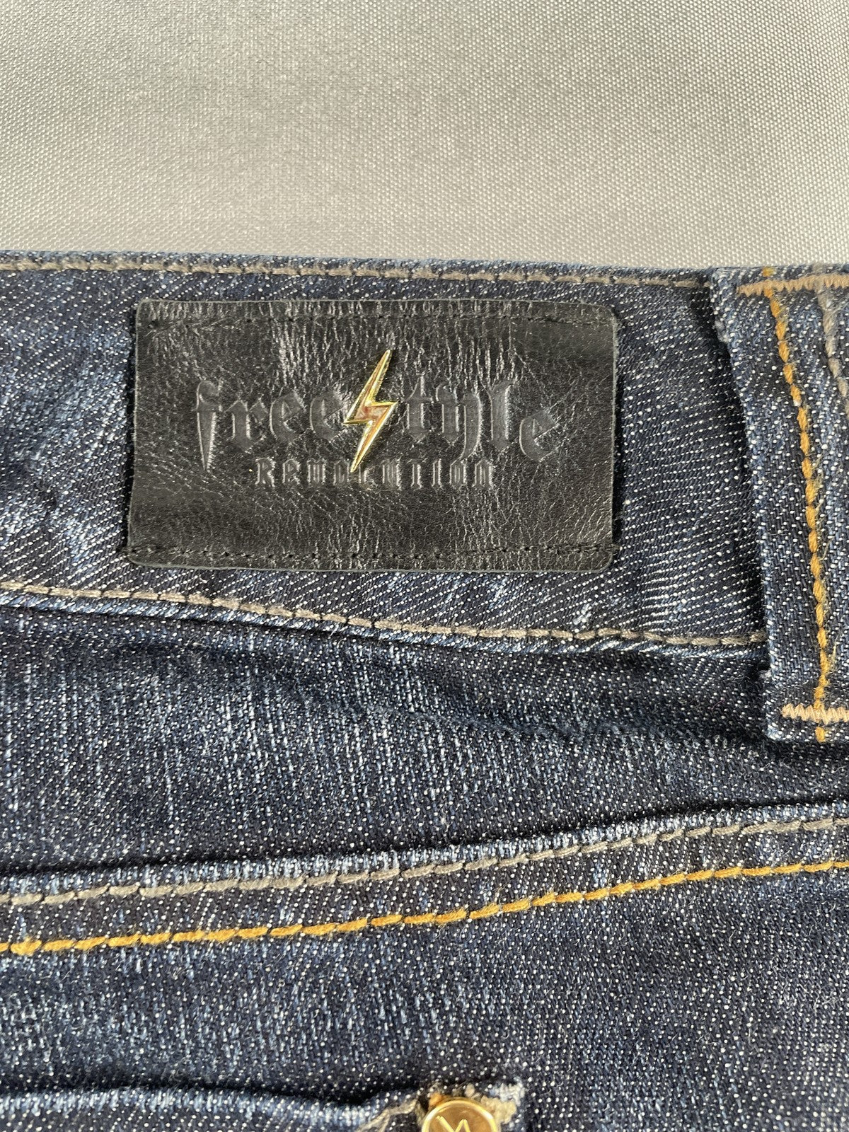 Freestyle Revolution Jeans Womens 20 Dark Wash Stretch Denim Bowie Sand Straight