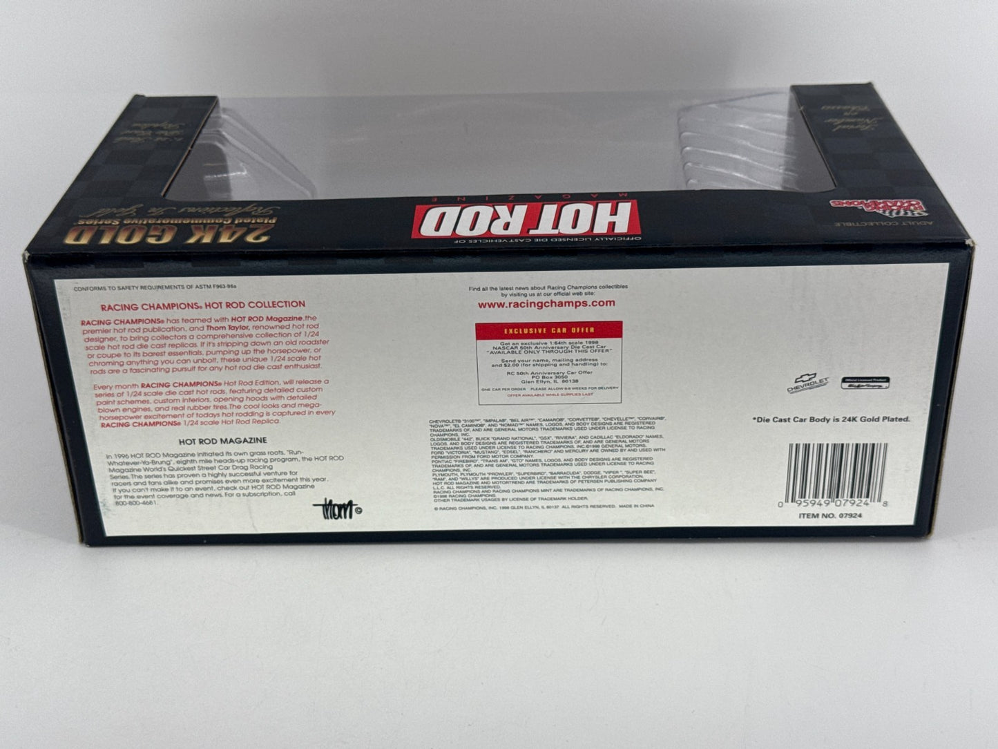 Racing Champions 1:24 24K Gold Mercury Diecast HOT ROD 50th Anniv Ltd 1 of 4,998