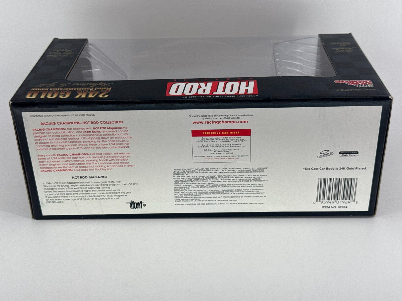 Racing Champions 1:24 24K Gold Mercury Diecast HOT ROD 50th Anniv Ltd 1 of 4,998