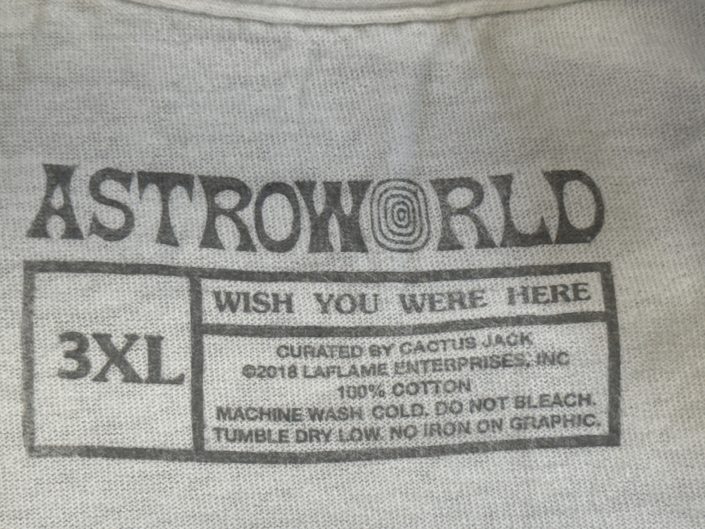 ASTROWORLD Tour Los Music Tee 3XL White 100% Cotton Graphic Crewneck Short