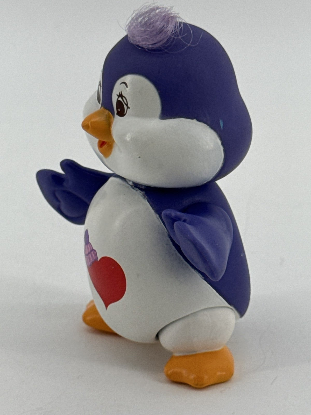 1985 Care Bears Cousins Cozy Heart Penguin PVC Toy Purple