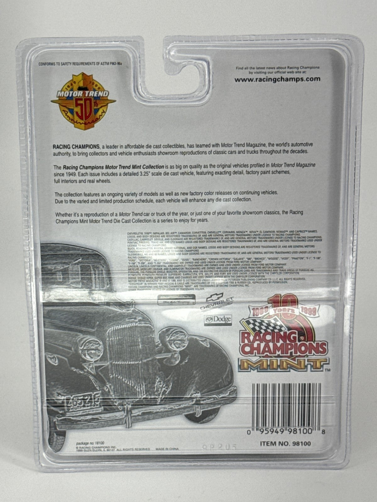 Racing Champions Mint 1955 Chevy Bel Air Convertible Motor Trend 1:64