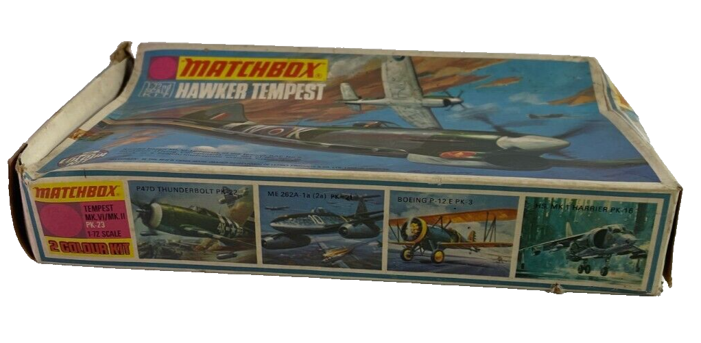 1974 MATCHBOX Hawker Tempest MK.V 1/72 Model Kit PK-23 Open Box Complete 2076