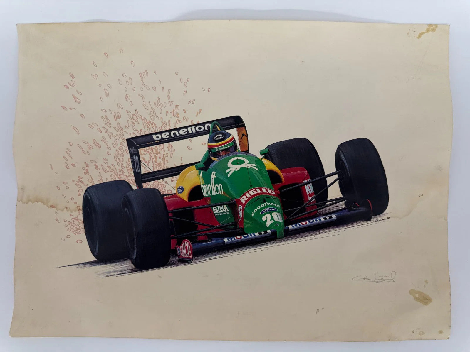 Benetton F1 Nannini Print Cademartori Signed Ltd 120 500 Racing Art Vintage LB6