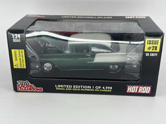 Racing Champions 1955 Chevy Bel Air Hot Rod 1:24 Green White LE #28