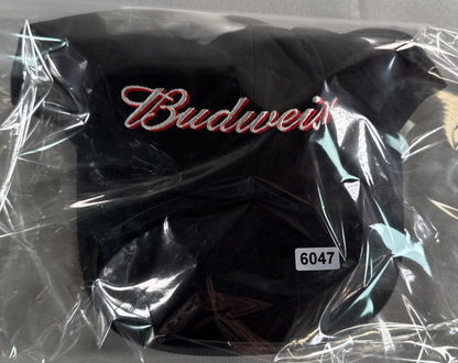 Budweiser Beer Hat Black Snapback Cap Adjustable OSFA Logo Embroidered Script