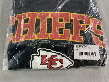 Kansas City Chiefs Shirt Mens 3XL Black NFL Fanatics Thermal Long Sleeve Crew