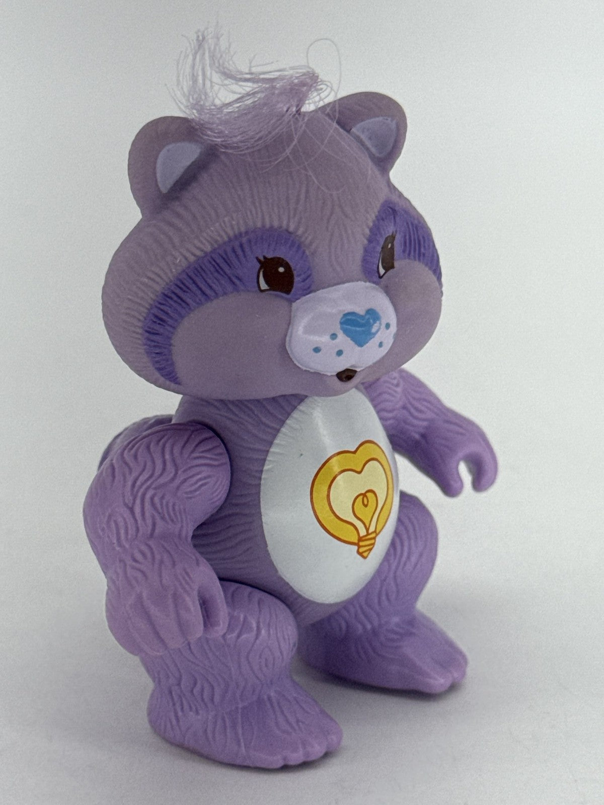 1985 Care Bears Cousins Bright Heart Raccoon Poseable Toy 3.5